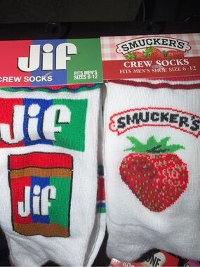 The perfect pair for a SOCK  collector.   Peanut butter and Jelly